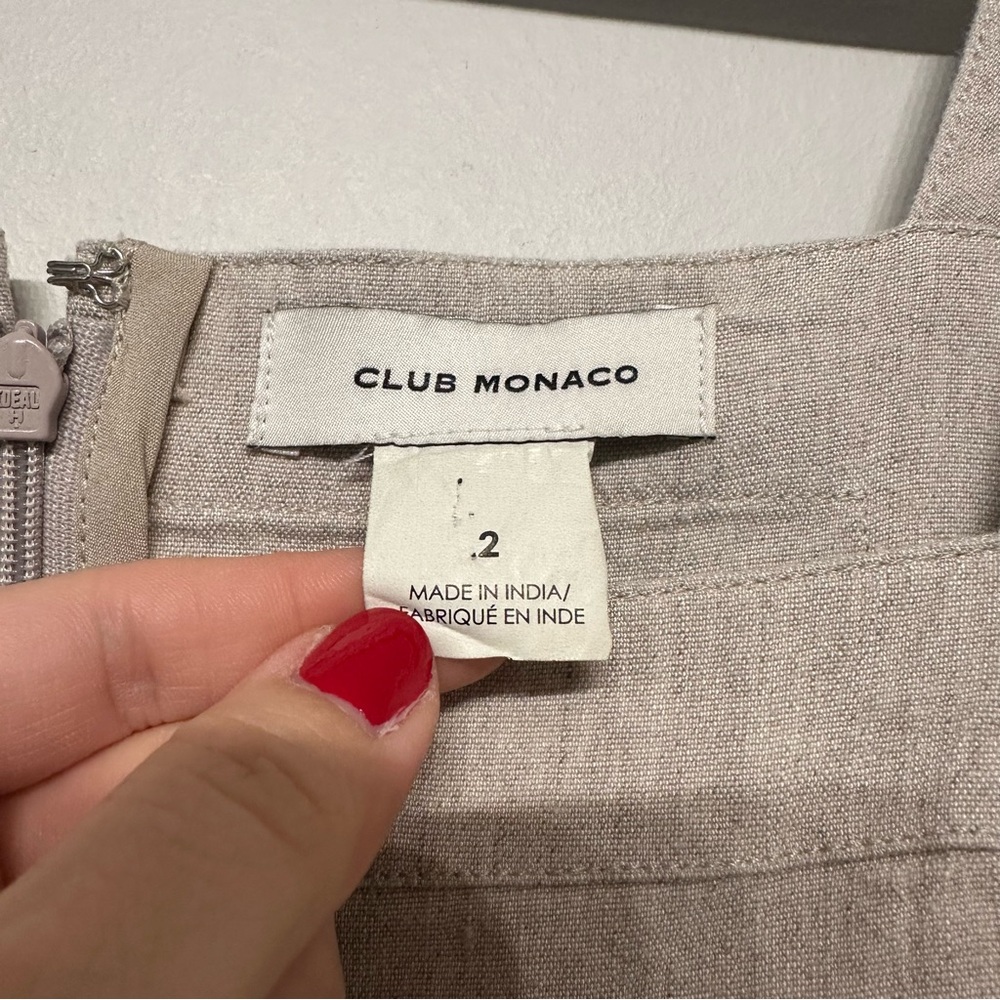 Club Monaco Side Button Linen Midi Dress - Picture 7 of 12